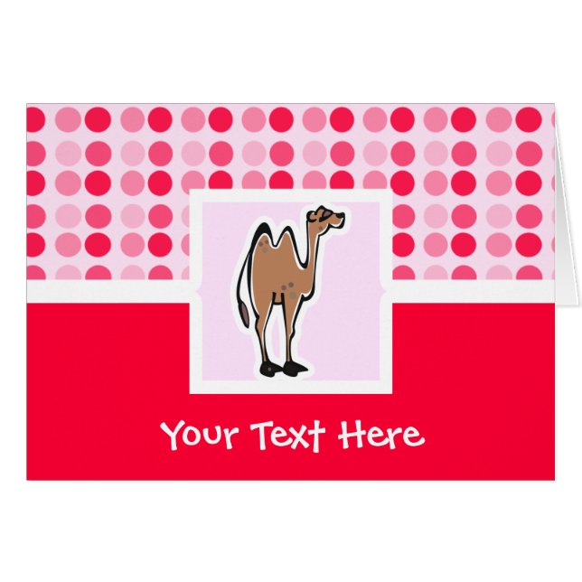 Gullig kamel hälsningskort (Framsidan Horizontal)