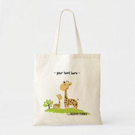 Gullig kanfas för för mamma- & babygiraffgrönt & tygkasse