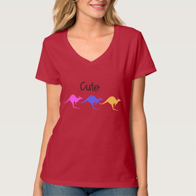 Gullig kängurudesign tee (Framsida)