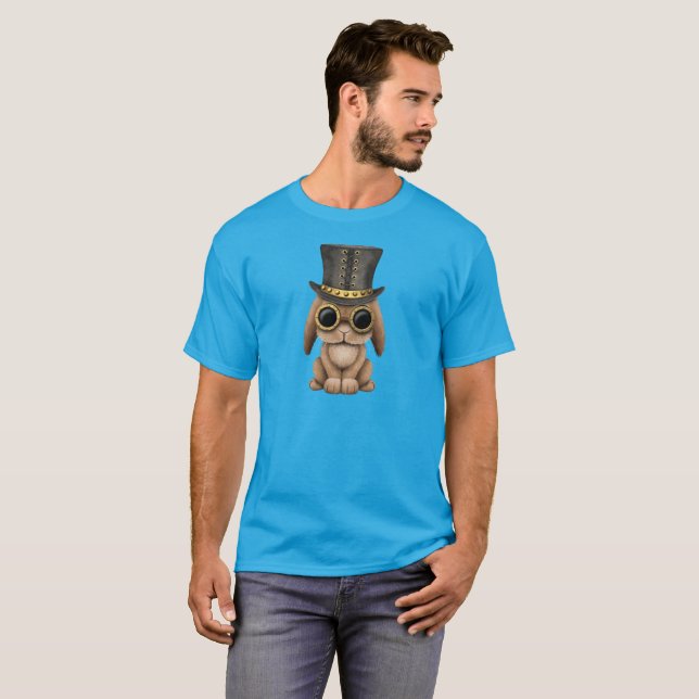 Gullig kanin för Steampunk babykanin Tee (Hel framsida)