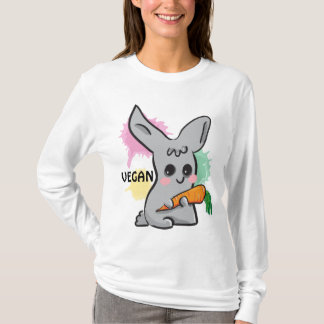 Gullig kanin för Vegangrå färg med moroten Hoody T Shirt