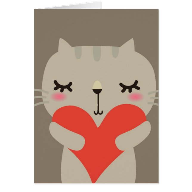 Gullig kanin med kärlek hälsningskort (Framsidan)