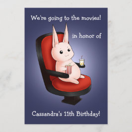 gullig kaninfödelsedag på filmbiografen inbjudningar