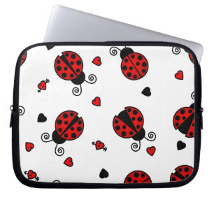 Gullig kärlek buggar röda nyckelpigor laptop sleeve