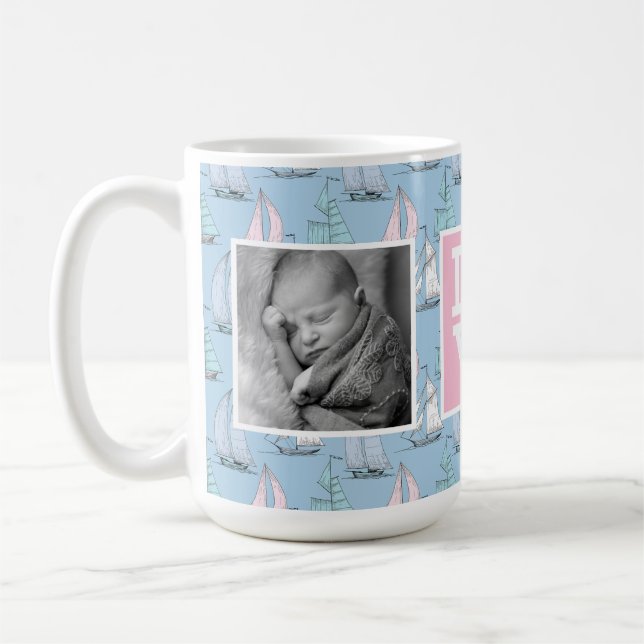 Gullig KÄRLEK för segelbåtmönster | med foto Kaffemugg (Vänster)