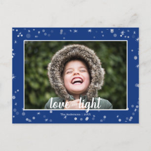 Gullig kärlek & ljusa stjärnor Hanukkah Helg Vykort