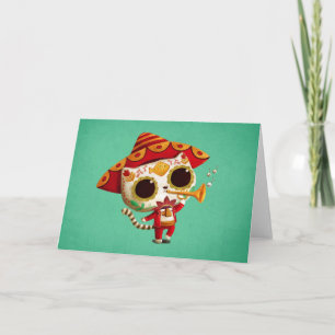 Gullig katt för mexicansk El-mariachi Kort