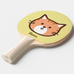 Gullig katt för tecknad pingisracket