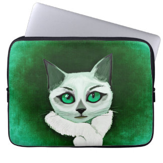 Gullig katt med inställninglaptop sleeve