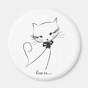 Gullig katt med pilbågemagneten magnet