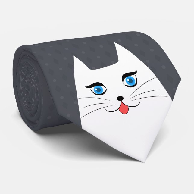 Gullig katt med tungan som ut klibbar slips (Rullad)