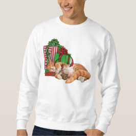 Gullig katt, mus och julklappar sweatshirt