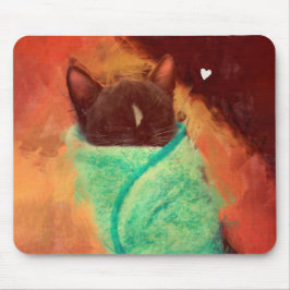 Gullig katt Purrito med hjärta Musmatta