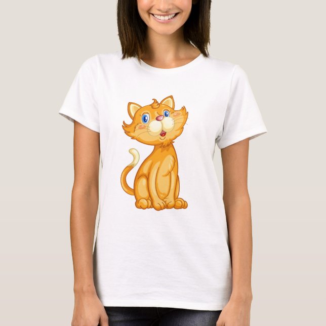 Gullig katt tee shirt (Framsida)