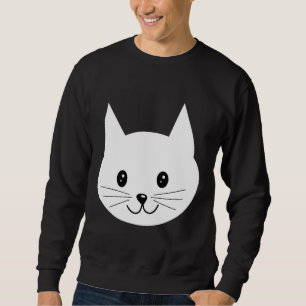 Gullig kattframsida sweatshirt