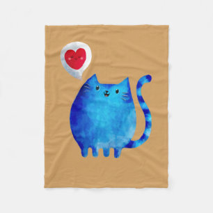 Gullig kattkärlek fleecefilt
