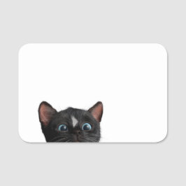 Gullig kattkuriositet namnbricka