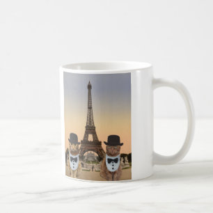 Gullig kattspara dateramuggen kaffemugg