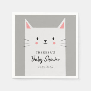 Gullig kattunge för kattungetemababy shower pappersservett