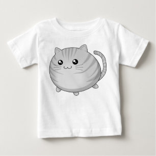 Gullig kattunge för Kawaii grå färgtabby Tee