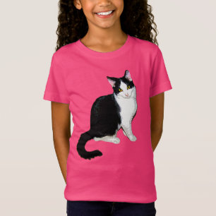 Gullig kattunge som är svartvit t shirt