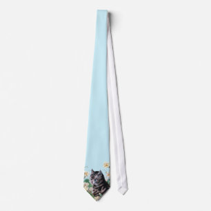 Gullig kattunge - vintagekattkonst slips