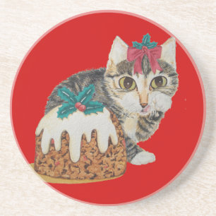 gullig kattungegråtttabby som slickar tassjul underlägg sandsten