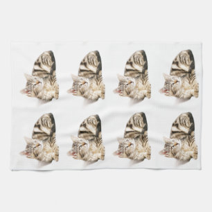 Gullig kattungeteatowel kökshandduk