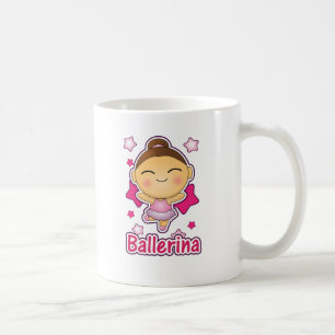 Gullig Kawaii Ballerina som gör balett Kaffemugg