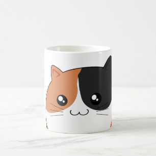 Gullig Kawaii Calicokattunge Kaffemugg