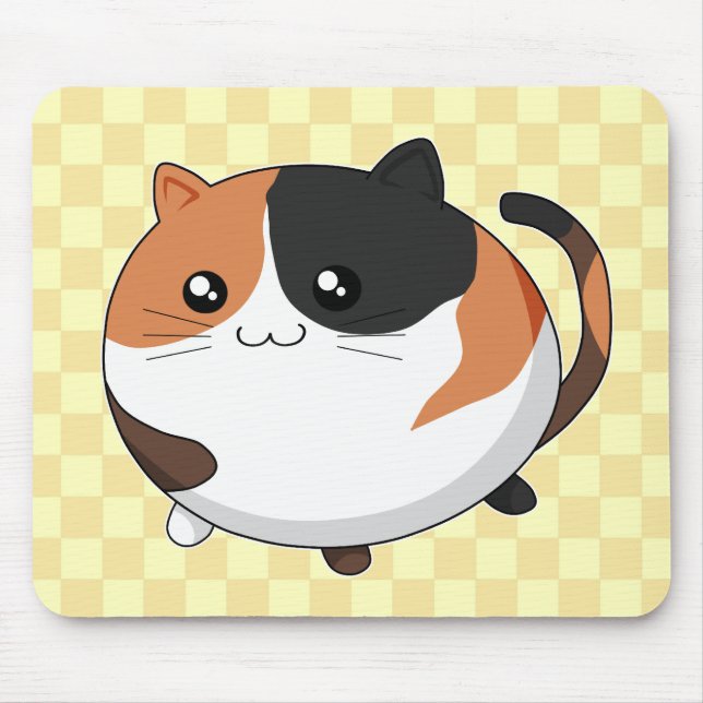 Gullig Kawaii Calicokattunge Musmatta (Framsidan)