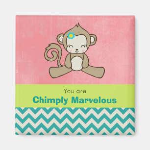 Gullig Kawaii för apavitsgillande roligt Magnet