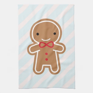 Gullig Kawaii för kaka pepparkaksgubbe Kökshandduk