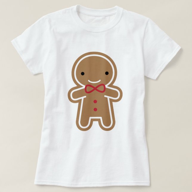 Gullig Kawaii för kaka pepparkaksgubbe Tee Shirt (Design framsida)