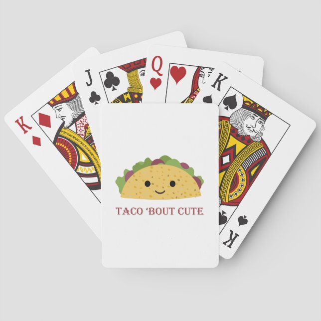 Gullig Kawaii för Tacoanfall Taco Casinokort (Baksidan)