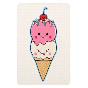 Gullig Kawaii glass Magnet