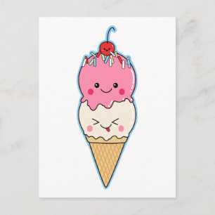 Gullig Kawaii glass Vykort