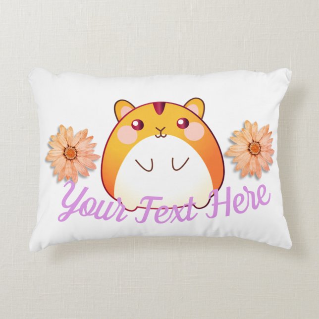 Gullig Kawaii Hamsteranpassningsbar Prydnadskudde (Framsidan)