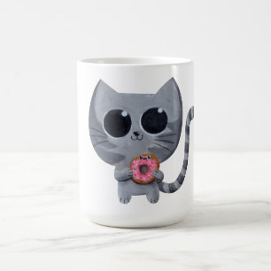 Gullig Kawaii katt med munken Kaffemugg