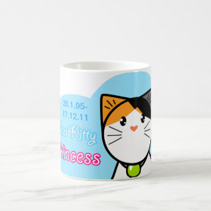 Gullig Kawaii kattmugg "Ozzi kattungePrincess ", Kaffemugg