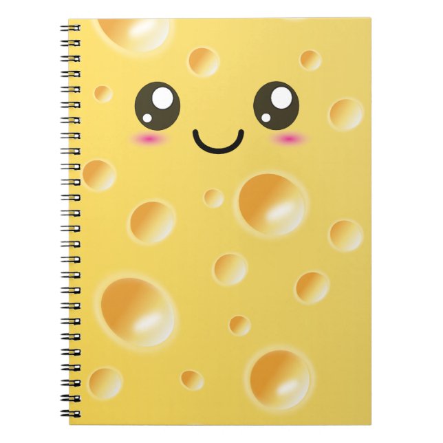 Gullig Kawaii lycklig ostanteckningsbok Anteckningsbok (Framsidan)