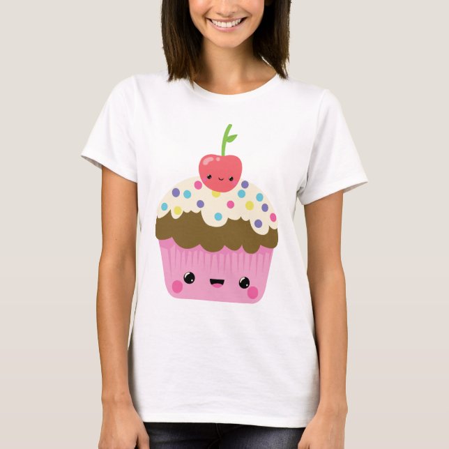Gullig Kawaii muffin T-shirt (Framsida)