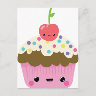 Gullig Kawaii muffin Vykort