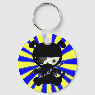 Gullig Kawaii Ninja valphund Keychains Nyckelring