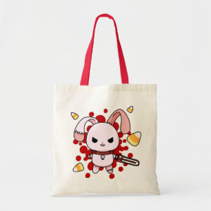 Gullig Kawaii ond kanin med chainsawen Tygkasse