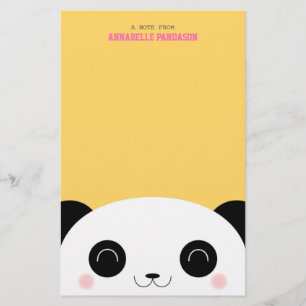 Gullig Kawaii PeekabooPanda Brevpapper