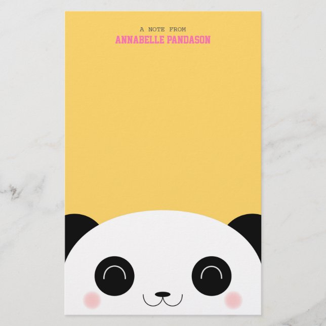 Gullig Kawaii PeekabooPanda Brevpapper (Framsida)