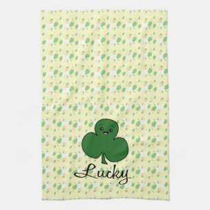 Gullig Kawaii Shamrock Kökshandduk
