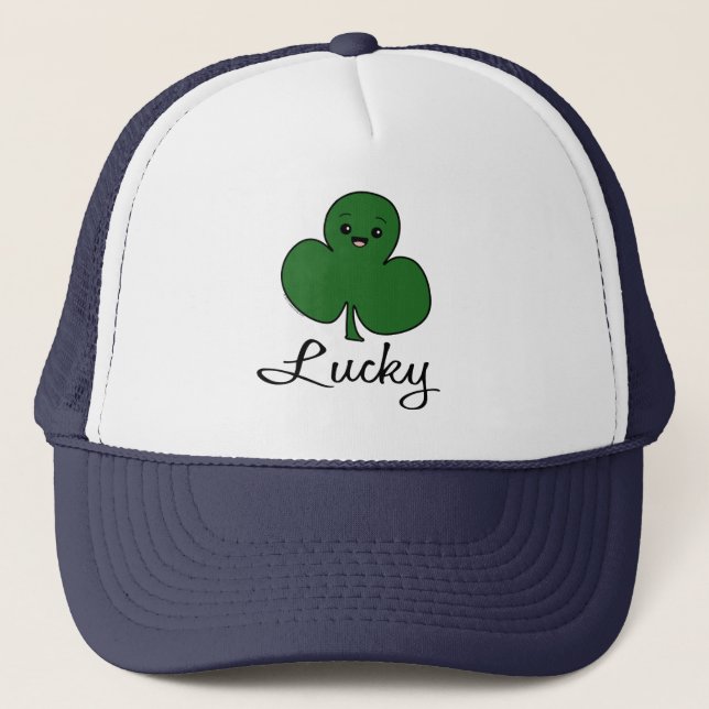 Gullig Kawaii Shamrock Truckerkeps (Framsida)