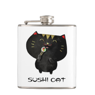 Gullig Kawaii svart Sushikatt Fickplunta